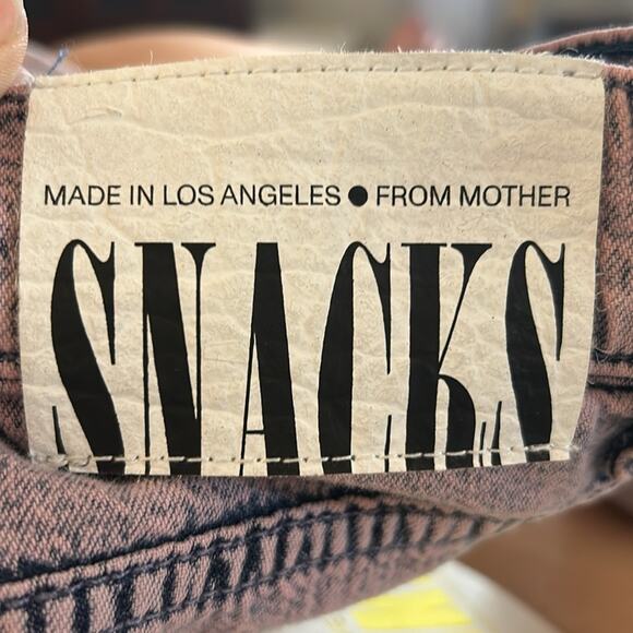 NEW Snacks by Mother The Pleated Fun Dip Puddle jeans in Silver Pink, 29 - Picture 9 of 13